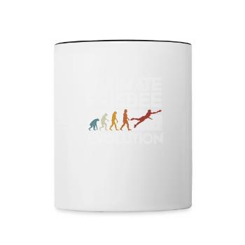 Évolution ultime du frisbee - Mug contrasté - blanc/noir - Devant