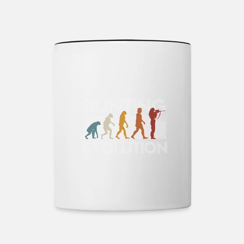 Évolution des chasseurs - Mug contrasté - blanc/noir