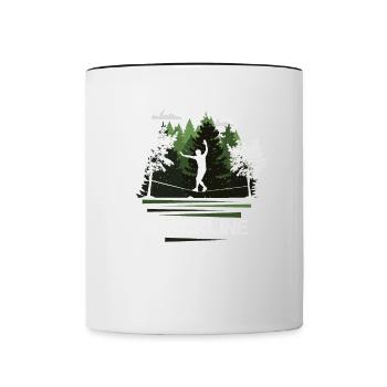 Slackline, Balance Sport - Contrasting Mug - white/black - Front