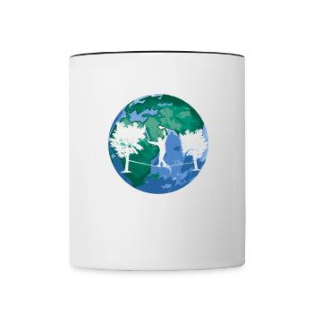 Slackline, Balance Sport - Contrasting Mug - white/black - Front