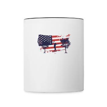 American Flag Slackline - Contrasting Mug - white/black - Front