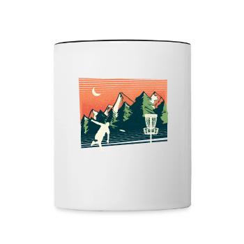 Trend Sport Disc Golf, Nature, Geometry Design - Contrasting Mug - white/black - Front
