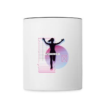 Vaporwave Metaverse Marathon, Trail Running - Mug contrasté - blanc/noir - Devant