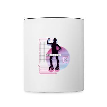 Vaporwave Metaverse Jump Chaussures Fitness - Mug contrasté - blanc/noir - Devant