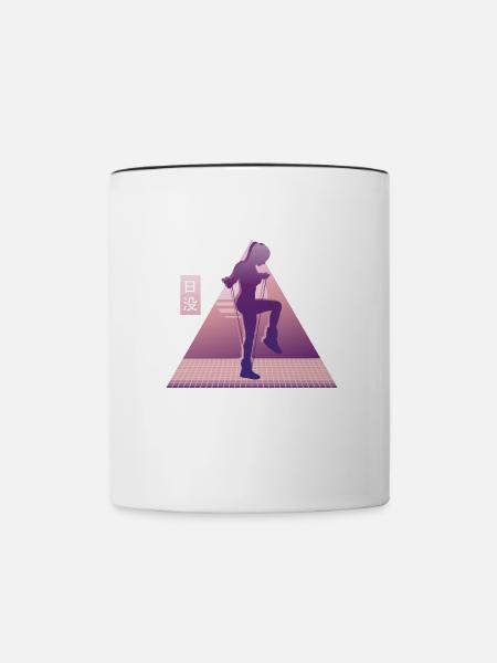 Vaporwave Rope Jumping - Tasse zweifarbig - Weiß/Schwarz