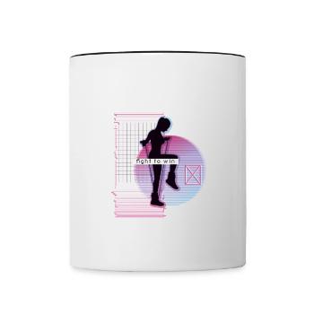 Vaporwave Metaverse Saut à la corde - Mug contrasté - blanc/noir - Devant