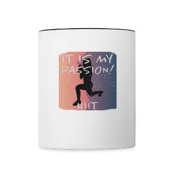 Grunge HIIT - Contrasting Mug - white/black - Front