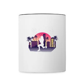 Kalifornien Palmen HIIT - Tasse zweifarbig - Weiß/Schwarz - Vorne