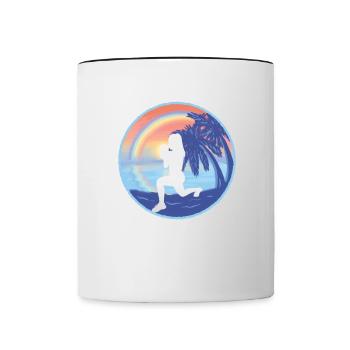 HIIT Fitness Woman - Contrasting Mug - white/black - Front