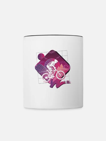 Vaporwave Downhill - Tasse zweifarbig - Weiß/Schwarz