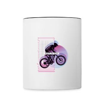 Vaporwave Metaverse Downhill - Tasse zweifarbig - Weiß/Schwarz - Vorne