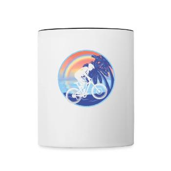 Downhill Mountain Bike - Contrasting Mug - white/black - Front