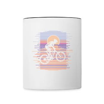 Lignes en descente - Mug contrasté - blanc/noir - Devant