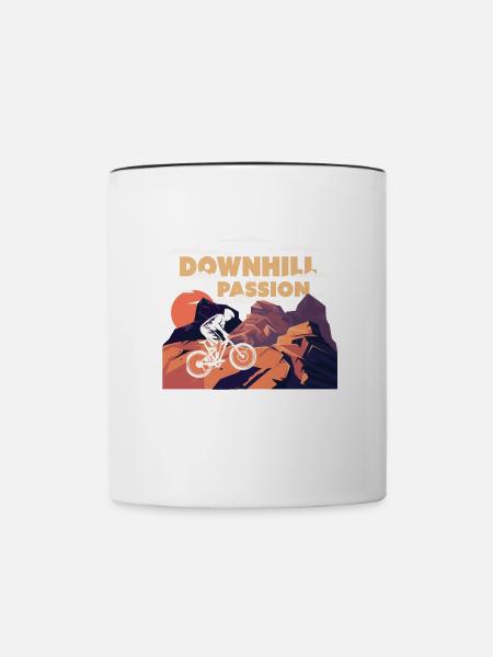 Downhill Passion - Tasse zweifarbig - Weiß/Schwarz