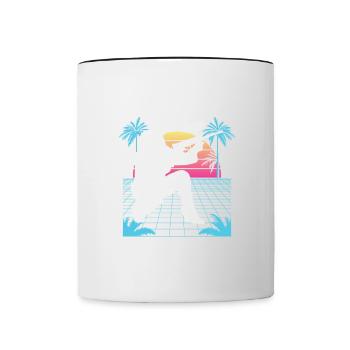 Vaporwave Paintball - Tasse zweifarbig - Weiß/Schwarz - Vorne