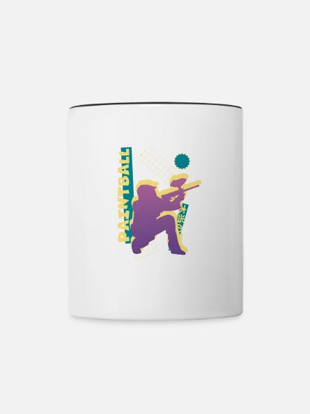 Vaporwave Paintball - Tasse zweifarbig - Weiß/Schwarz