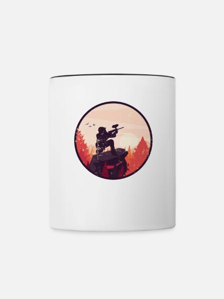 Paintball Paintballspieler - Tasse zweifarbig - Weiß/Schwarz
