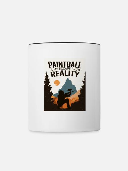 Paintball, Paintballspieler - Tasse zweifarbig - Weiß/Schwarz