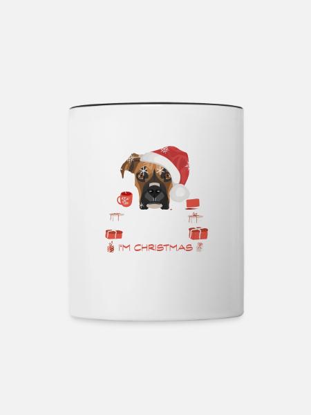 Boxer Weihnachtsmarkt - Tasse zweifarbig - Weiß/Schwarz