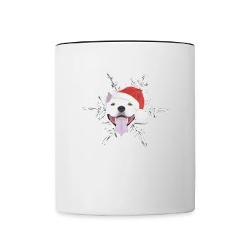 Bull Terrier Merry Christmas - Contrasting Mug - white/black - Front