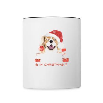 Marché de Noël King Charles Spaniel - Mug contrasté - blanc/noir - Devant