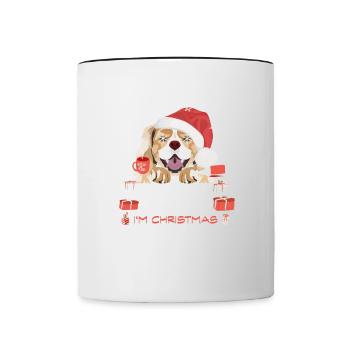 King Charles Spaniel Christmas Market - Contrasting Mug - white/black - Front