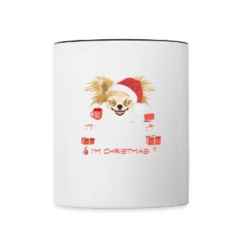 Chihuahua Christmas Market - Contrasting Mug - white/black - Front