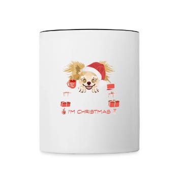 Chihuahua Christmas Market - Contrasting Mug - white/black - Front