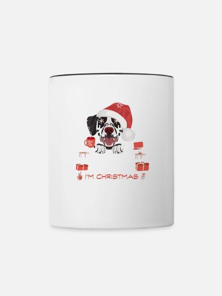Dalmatiner Weihnachtsmarkt - Tasse zweifarbig - Weiß/Schwarz