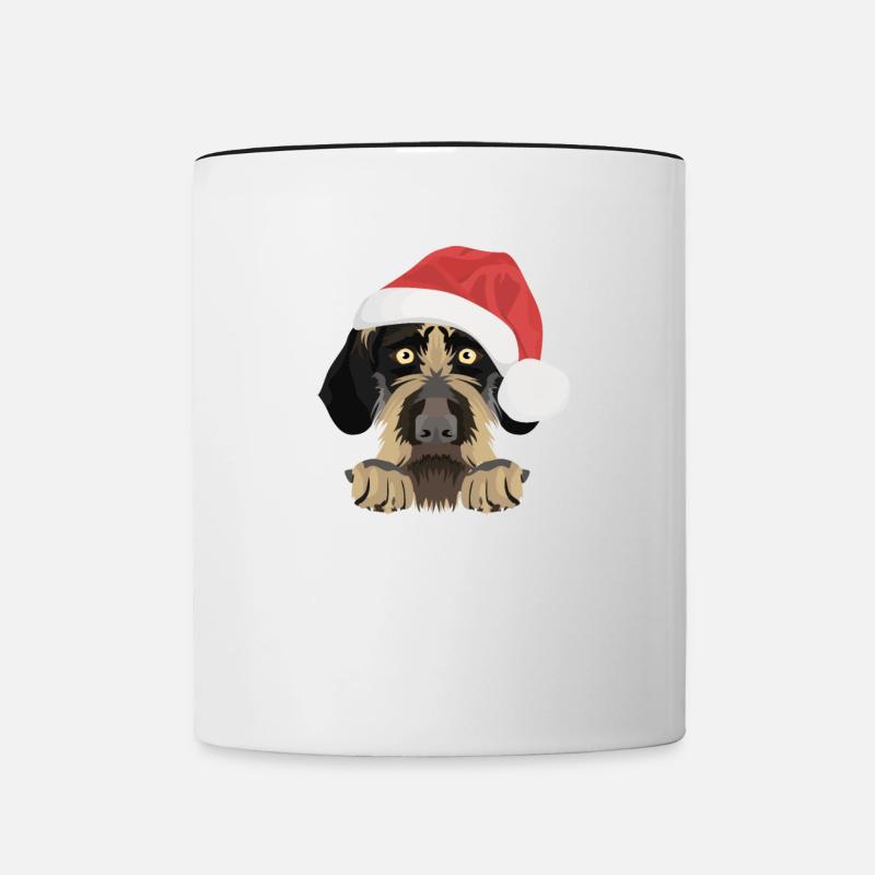 German Wirehair Joyeux Noël - Mug contrasté - blanc/noir