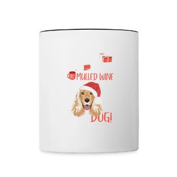 Deutsch Cocker Spaniel Vin chaud Noël - Mug contrasté - blanc/noir - Devant