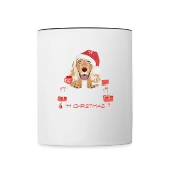 English Cocker Spaniel Weihnachtsmarkt - Tasse zweifarbig - Weiß/Schwarz - Vorne