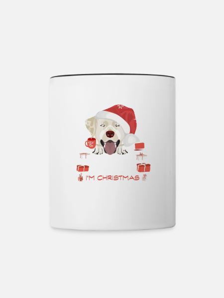 Labrador Weihnachtsmarkt - Tasse zweifarbig - Weiß/Schwarz
