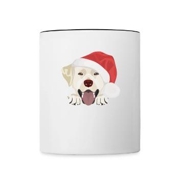 Joyeux Noël Labrador - Mug contrasté - blanc/noir - Devant