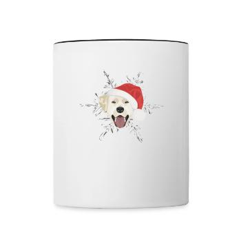 Joyeux Noël Labrador - Mug contrasté - blanc/noir - Devant