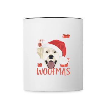 Joyeux Noël Labrador - Mug contrasté - blanc/noir - Devant