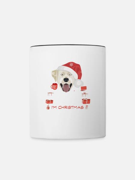 Labrador Weihnachtsmarkt - Tasse zweifarbig - Weiß/Schwarz