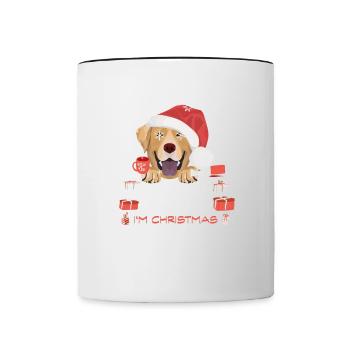Marché de Noël du Labrador - Mug contrasté - blanc/noir - Devant