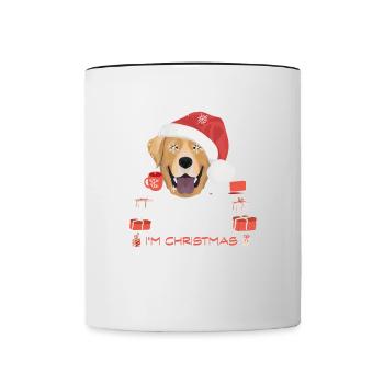 Marché de Noël du Labrador - Mug contrasté - blanc/noir - Devant