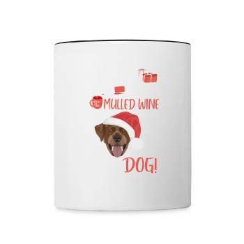 Labrador vin chaud Noël - Mug contrasté - blanc/noir - Devant