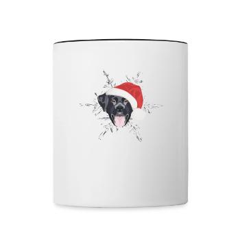 Joyeux Noël Labrador - Mug contrasté - blanc/noir - Devant
