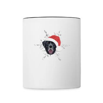 Joyeux Noël Labrador - Mug contrasté - blanc/noir - Devant