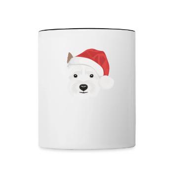 West Highland Terrier Joyeux Noël - Mug contrasté - blanc/noir - Devant