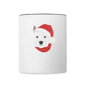 West Highland Terrier Joyeux Noël - Mug contrasté - blanc/noir - Devant