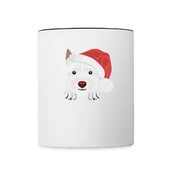 West Highland Terrier Joyeux Noël - Mug contrasté - blanc/noir - Devant