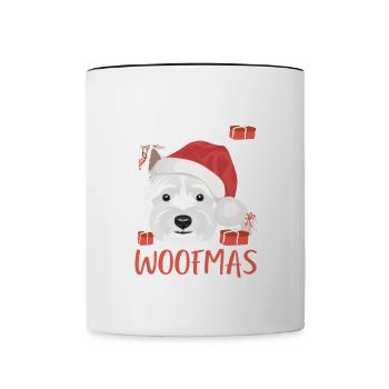 West Highland Terrier Frohe Weihnachten - Tasse zweifarbig - Weiß/Schwarz - Vorne