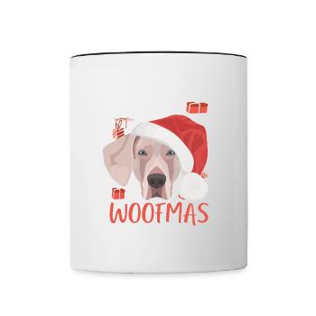 Weimaraner Frohe Weihnachten - Tasse zweifarbig - Weiß/Schwarz - Vorne