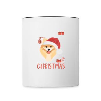 Joyeux Noël de Poméranie - Mug contrasté - blanc/noir - Devant
