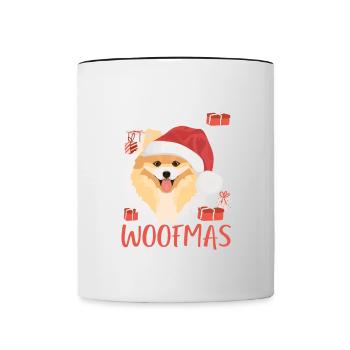 Zwergspitz Joyeux Noël - Mug contrasté - blanc/noir - Devant