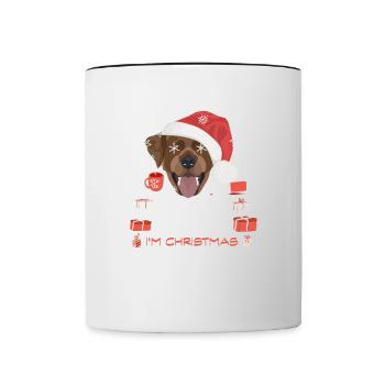 Marché de Noël du Labrador - Mug contrasté - blanc/noir - Devant